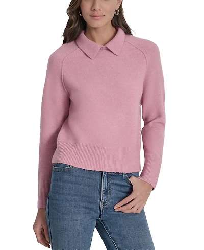 Dkny Jeans Petite Pullover Polo Sweater