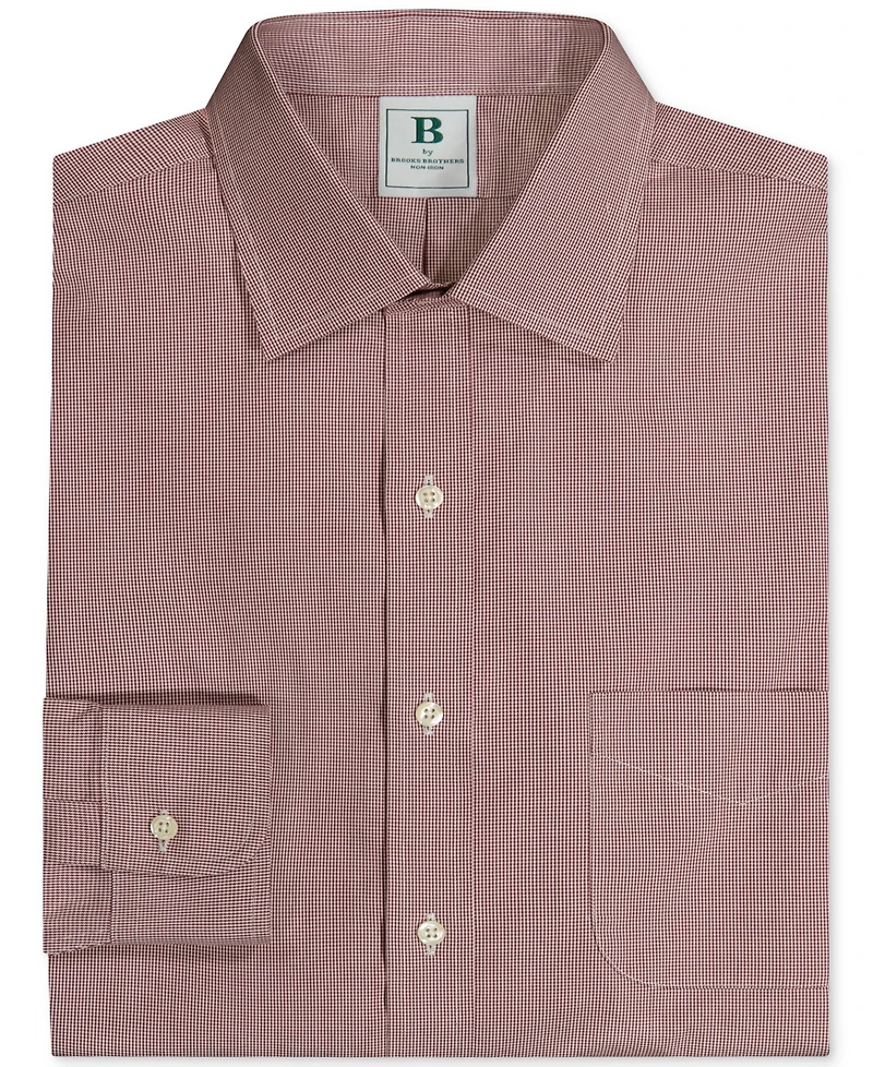 Brooks Brothers Men's Regular-Fit Spread Collar Micro-Houndstooth Dress Shirt