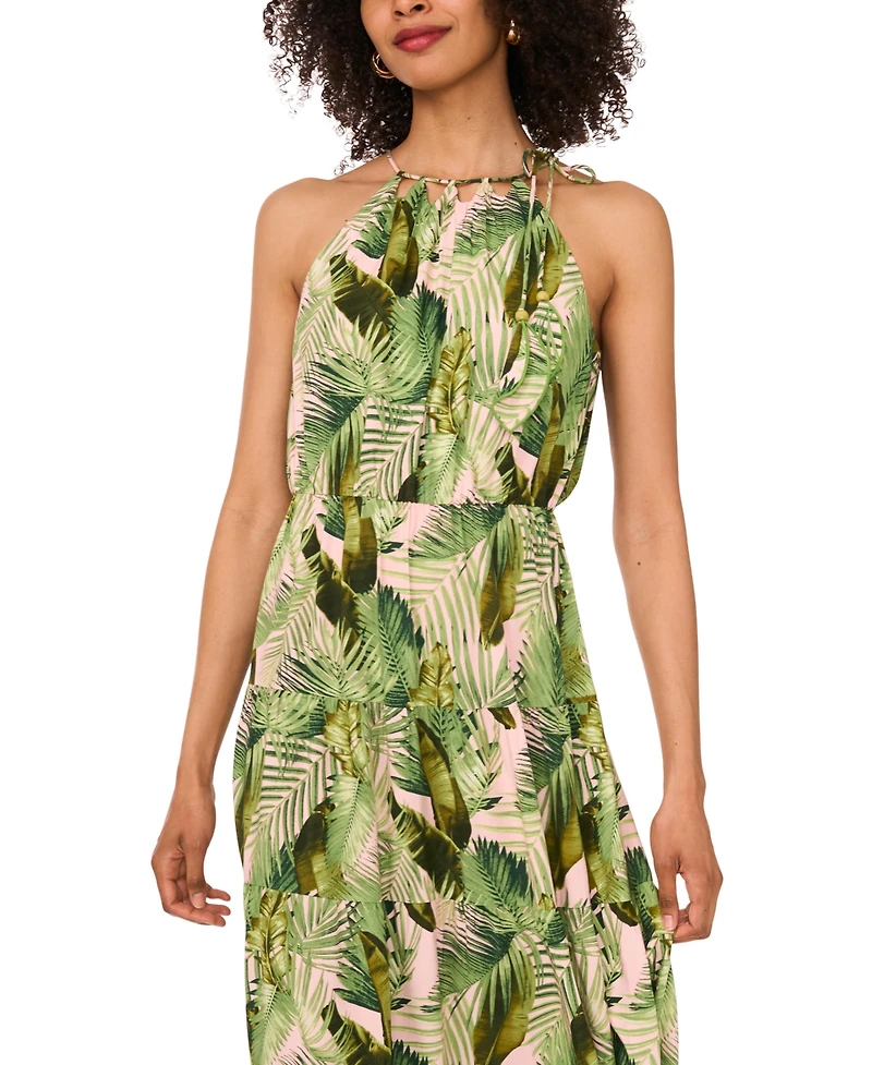 Vince Camuto Women's Printed Halter A-Line Dress