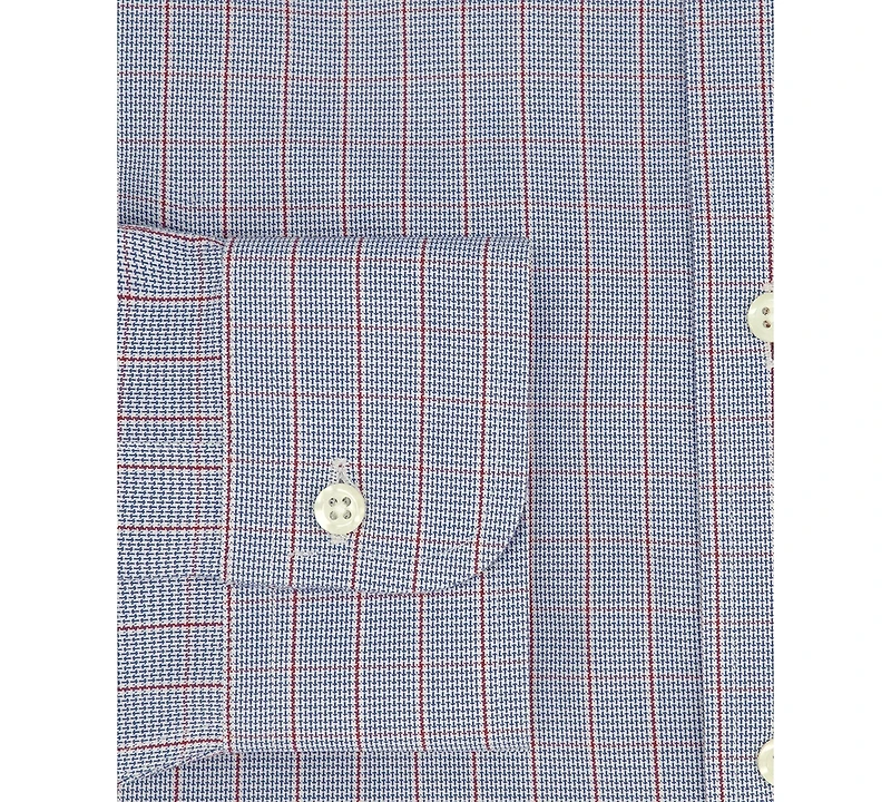 Brooks Brothers Men's Regular-Fit Spread Collar Grid Check Dress Shirt