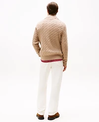 Tommy Hilfiger Men's Long-Sleeve Cable Knit Quarter-Zip Sweater