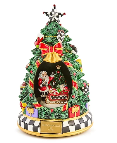 MacKenzie-Childs Courtly Check Christmas Tree Santa Musical Display