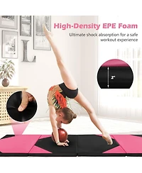 Akiudex 10 Feet x 4 Feet x 2 Inch Folding Exercise Mat with Hook and Loop Fasteners