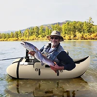 Akiudex Inflatable Fishing Float Tube with Pump Storage Pockets and Fish Ruler