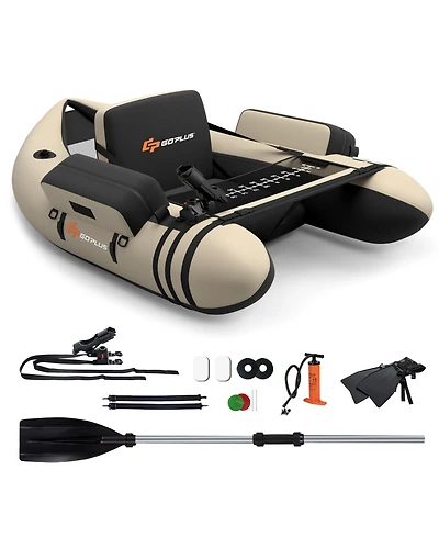 Akiudex Inflatable Fishing Float Tube with Pump Storage Pockets and Fish Ruler