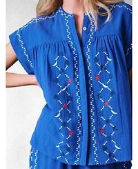 Cape Cove Coves Embroidered Top