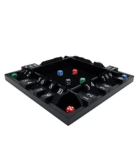 Pacific Shore Games 4 Player Shut the Box Dice Board Game with Black Stained Wood - 12 in