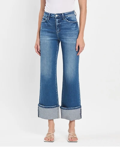 Flying Monkey Women's Super High Rise Vintage-like Flare Jeans