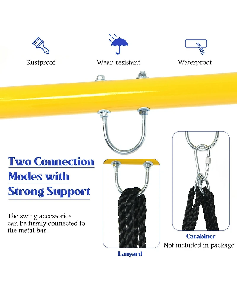 Gymax Extra Large Heavy Duty A-Frame Steel Swing Stand All-Steel Metal Swing Frame