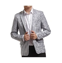 Elie Balleh Toddler Grey Slim Fit Crushed Velvet Blazer Jacket
