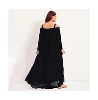 June + Vie Women's Off-The-Shoulder Maxi Dress