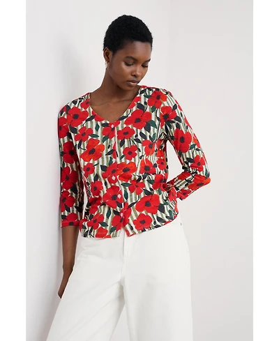Seasalt Cornwall Women's Studio Glass Quarter Sleeve Top