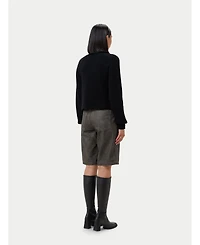 Gobi Cashmere Cropped T-Neck Sweater
