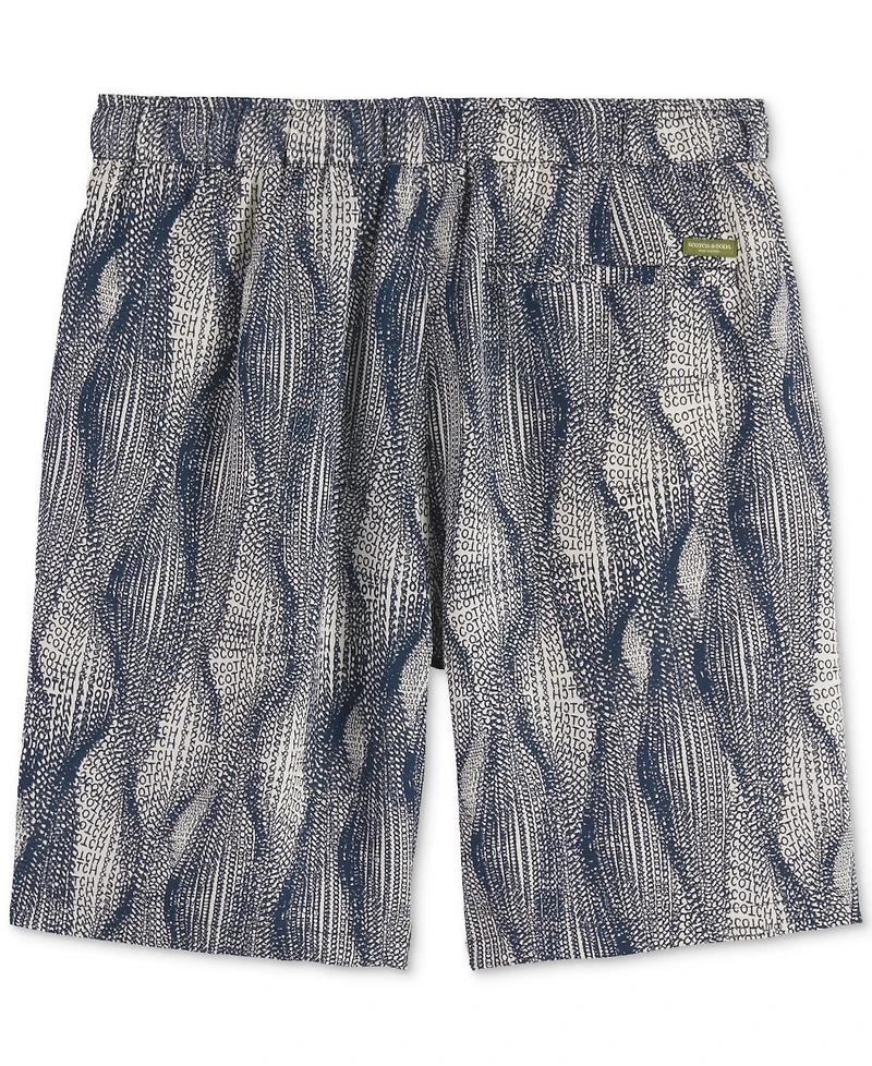 Scotch & Soda Men's Relaxed Fit Marble Print 7.5" Bermuda Shorts