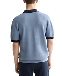 Scotch & Soda Men's Short Sleeve Tone-on-Tone Polo Shirt