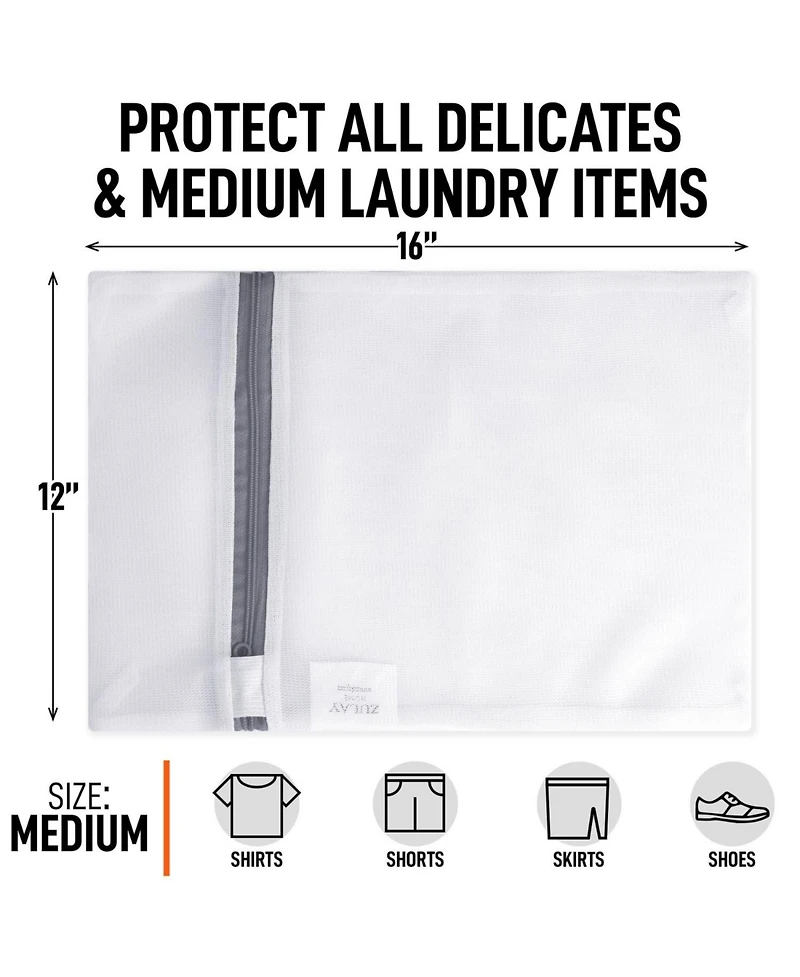 3 Pack Medium Reusable Mesh Laundry Bags for Delicates
