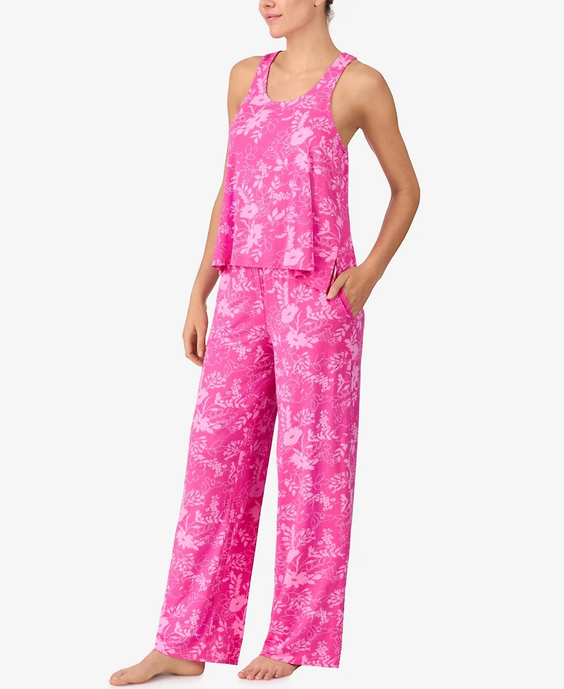 Sanctuary Women's Sleeveless Knit Long Flowy Pajama Set with Pockets
