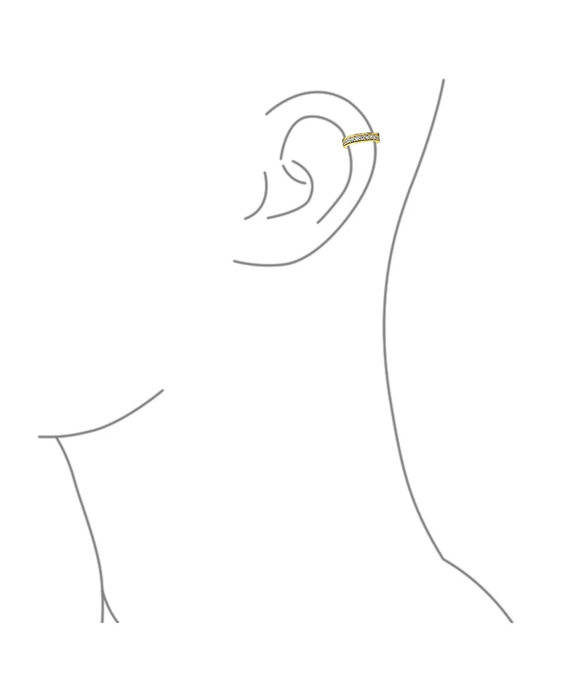 Bling Jewelry Minimalist Ear Cuff Cartilage Cz Band Clip Wrap Helix Earrings 14K Rose Gold