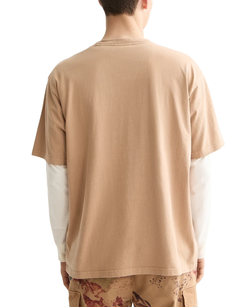 Scotch & Soda Men's Relaxed Fit Short Sleeve Mountain Graphic Crewneck T-Shirt