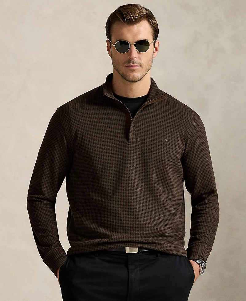 Polo Ralph Lauren Men's Big & Tall Houndstooth Luxury Jersey Pullover