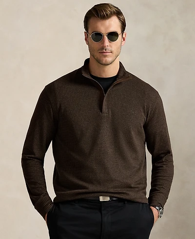 Polo Ralph Lauren Men's Big & Tall Houndstooth Luxury Jersey Pullover