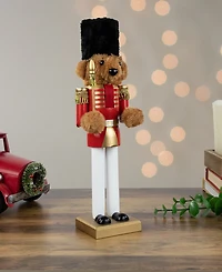Northlight 14" Plush Teddy Bear Soldier Christmas Nutcracker