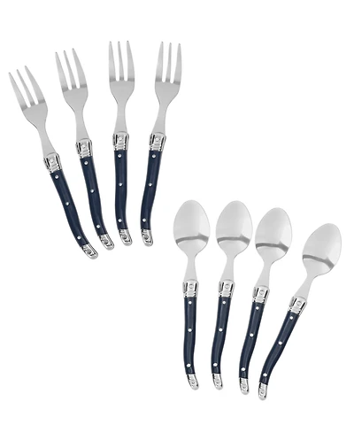 French Home Laguiole Coffee Spoons and Cake Forks, Set of 8