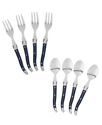 French Home Laguiole Coffee Spoons and Cake Forks, Set of 8