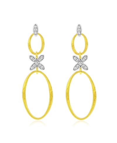 Suzy Levian Golden Helix Sterling Silver & Cubic Zirconia Flower Double Circle Coil Earrings
