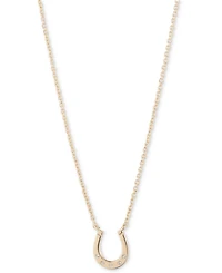 Lauren Ralph Lauren Pave Horseshoe Pendant Necklace, 16" + 3" extender