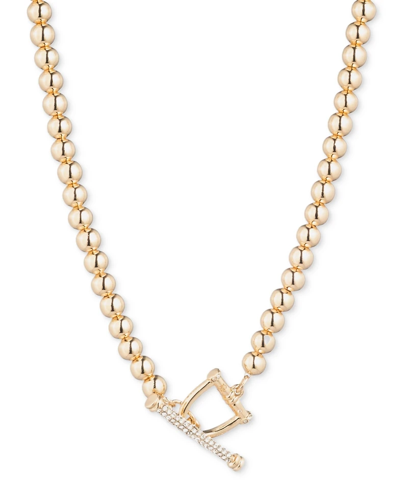 Lauren Ralph Lauren Pave Toggle Beaded 16" Collar Necklace