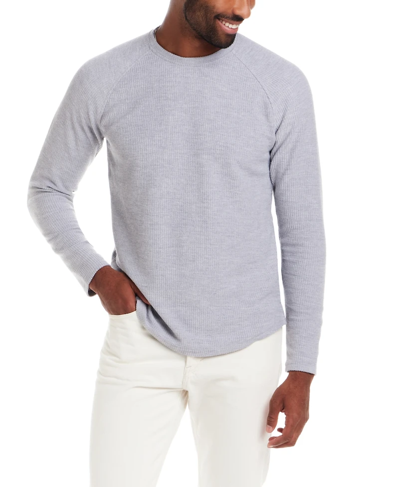 Weatherproof Vintage Men's Long Raglan Sleeve Ribbed Crewneck T-Shirt