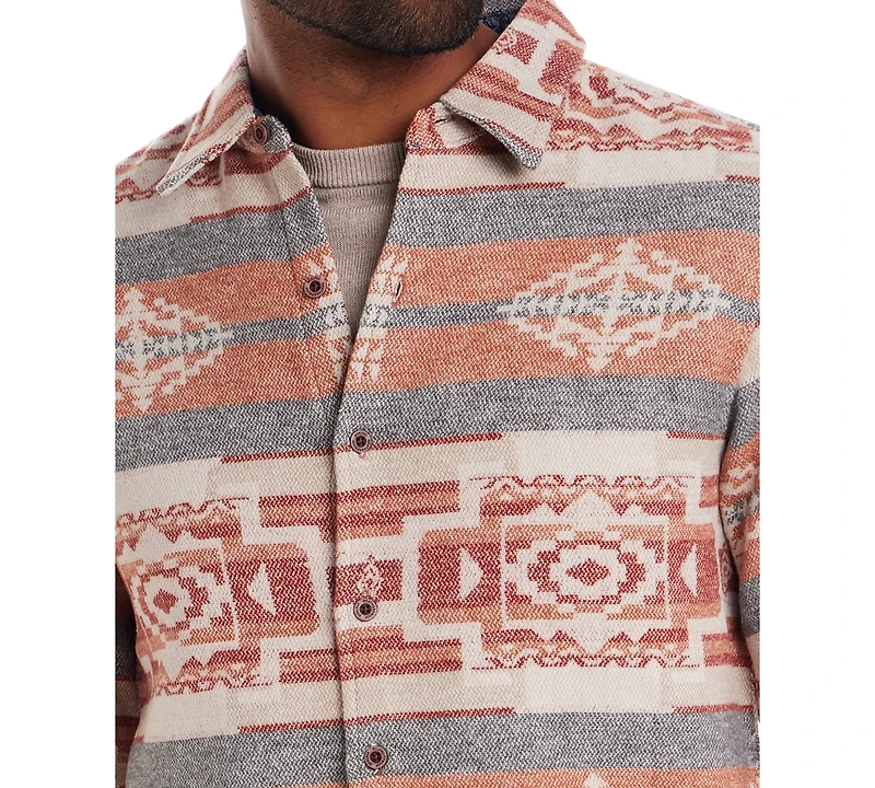 Weatherproof Vintage Men's Southwest Pattern Long Sleeve Button-Front Shirt Jacket