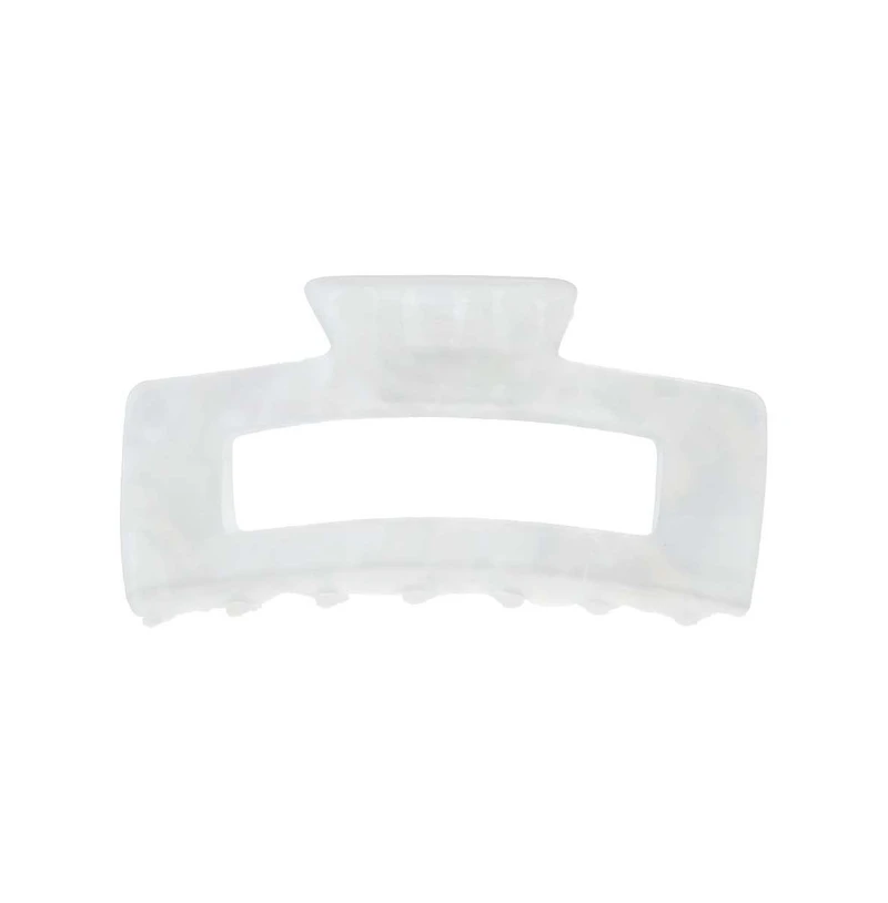 Xl White Shining Open Rectangle Claw Clip By Adina Eden