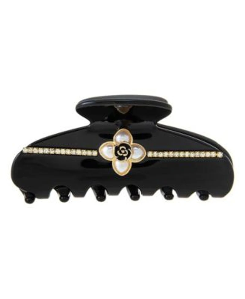 Pearl Flower W Rhinestone Large Claw Clip By Adina Eden
