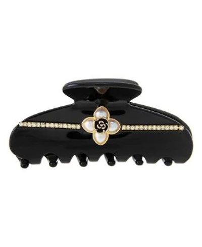 Pearl Flower W Rhinestone Large Claw Clip By Adina Eden