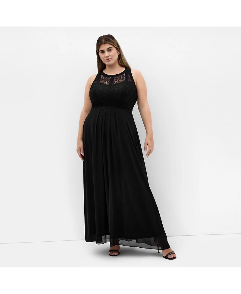 City Chic Women's Panelled Bodice Maxi Dress