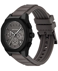 A|X Armani Exchange Men's Sync Quartz Chronograph Gray Silicone Watch, 42mm