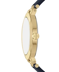 A|X Armani Exchange Women's Quartz Two-Hand Blue Leather Watch, 36mm