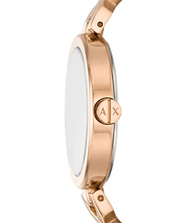 A|X Armani Exchange Women's Quartz Two-Hand Rose Gold Stainless Steel Watch, 32mm