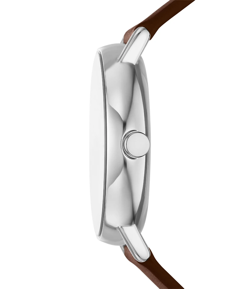 Skagen Men's Signatur Quartz Multifunction Brown Leather Watch, 40mm