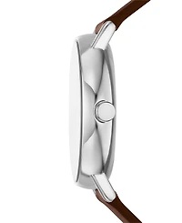 Skagen Men's Signatur Quartz Multifunction Brown Leather Watch, 40mm