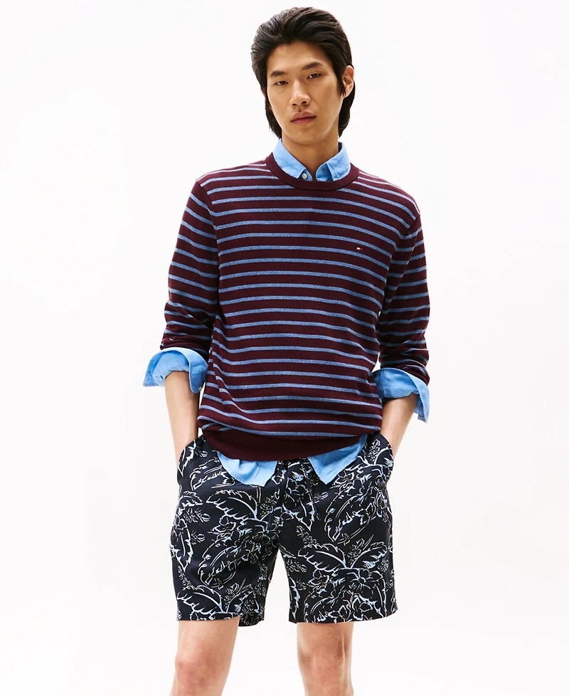 Tommy Hilfiger Men's Patterned 7" Linen Shorts