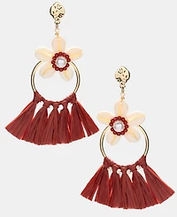 Gold-Tone Raffia Imitation Shell Floral Drop Earrings - Macy's Exclusive - On 34th | Alix Friedberg Capsule Collection