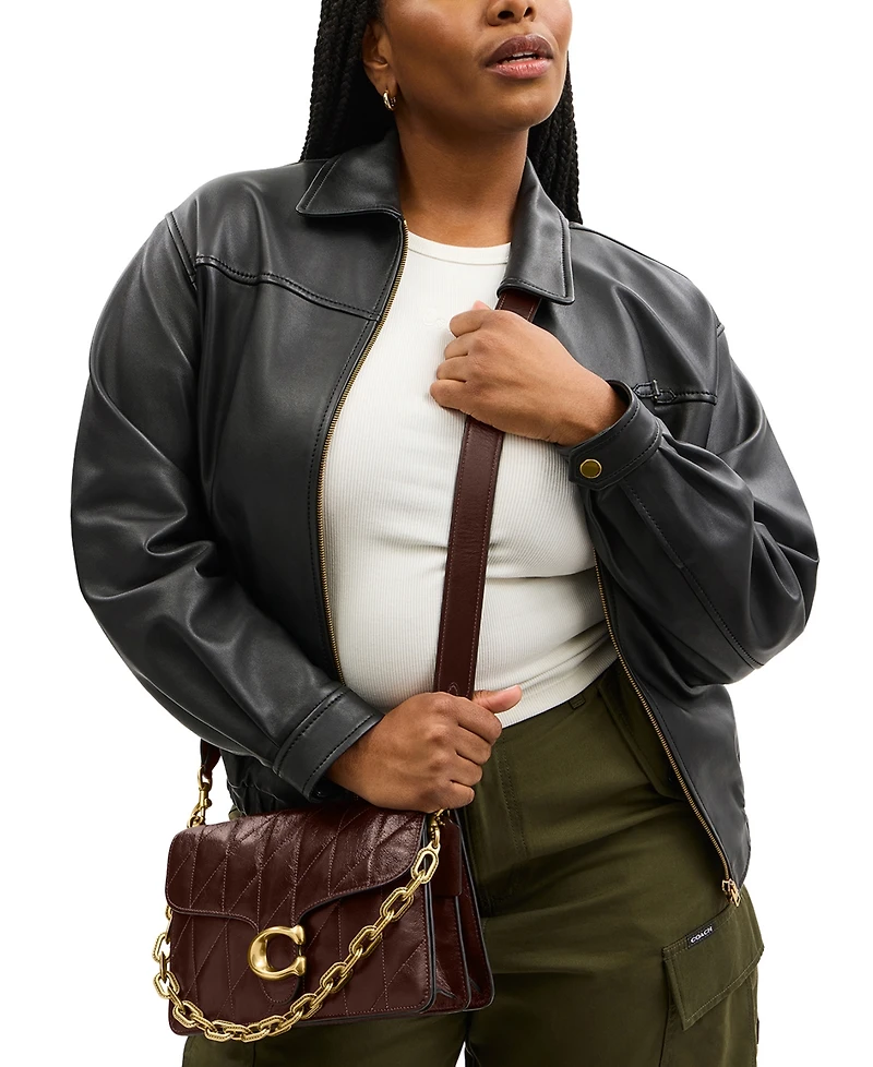 Coach Chain Tabby Medium Quilted Leather Shoulder Bag