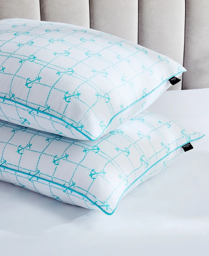 Nautica Anchor Grid 2-Pack Pillow, Standard