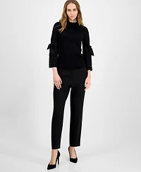 Anne Klein Women's Embellished Bow-Sleeve Crewneck Top
