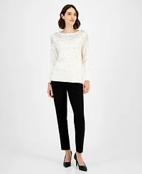 Anne Klein Women's Embellished Boatneck Sweater