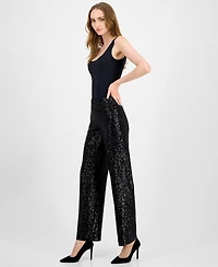 Anne Klein Women's Sequin High-Rise Wide-Leg Pants