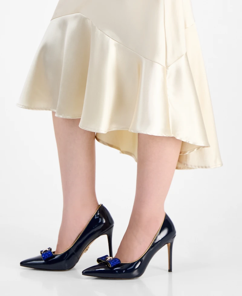 Things Ii Come Women's Soho Luxurious Crystal Double Bow Pumps